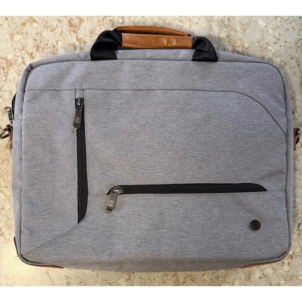 PKG Toronto Canada Laptop Briefcase Heather Grey Business Messenger Bag Slim